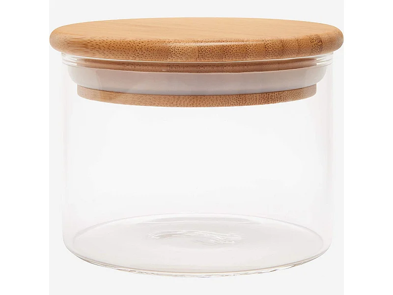 Habitat - Bocal en verre et bambou - 10 x 8 cm (Lot de 12) - Ferm