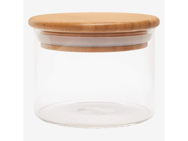 Habitat - Bocal en verre et bambou - 10 x 8 cm (Lot de 12) - Ferm