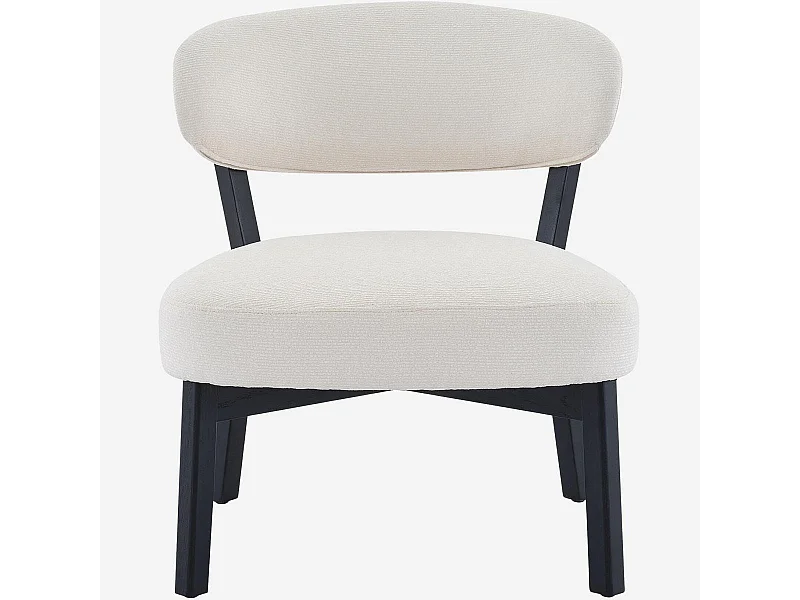 Habitat - Fauteuil en tissu texturé et chêne massif noir - Écru - Mestia