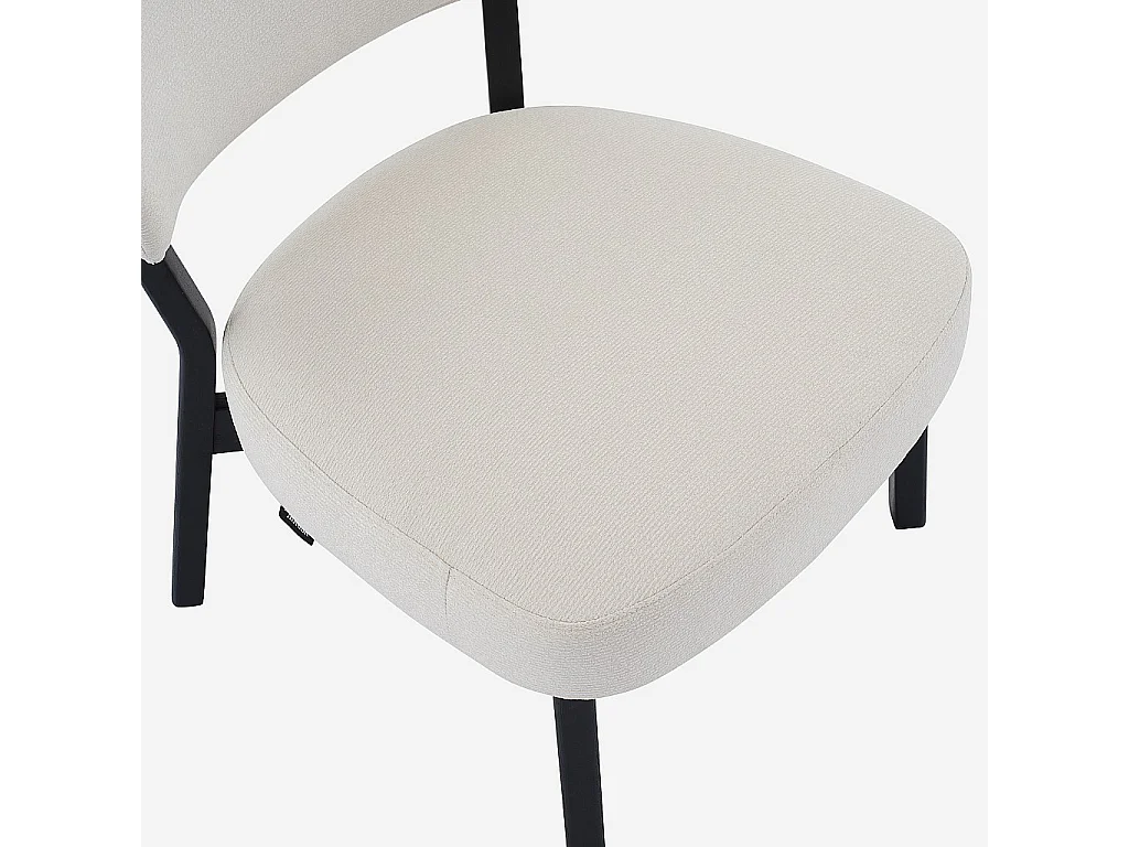 Habitat - Fauteuil en tissu texturé et chêne massif noir - Écru - Mestia