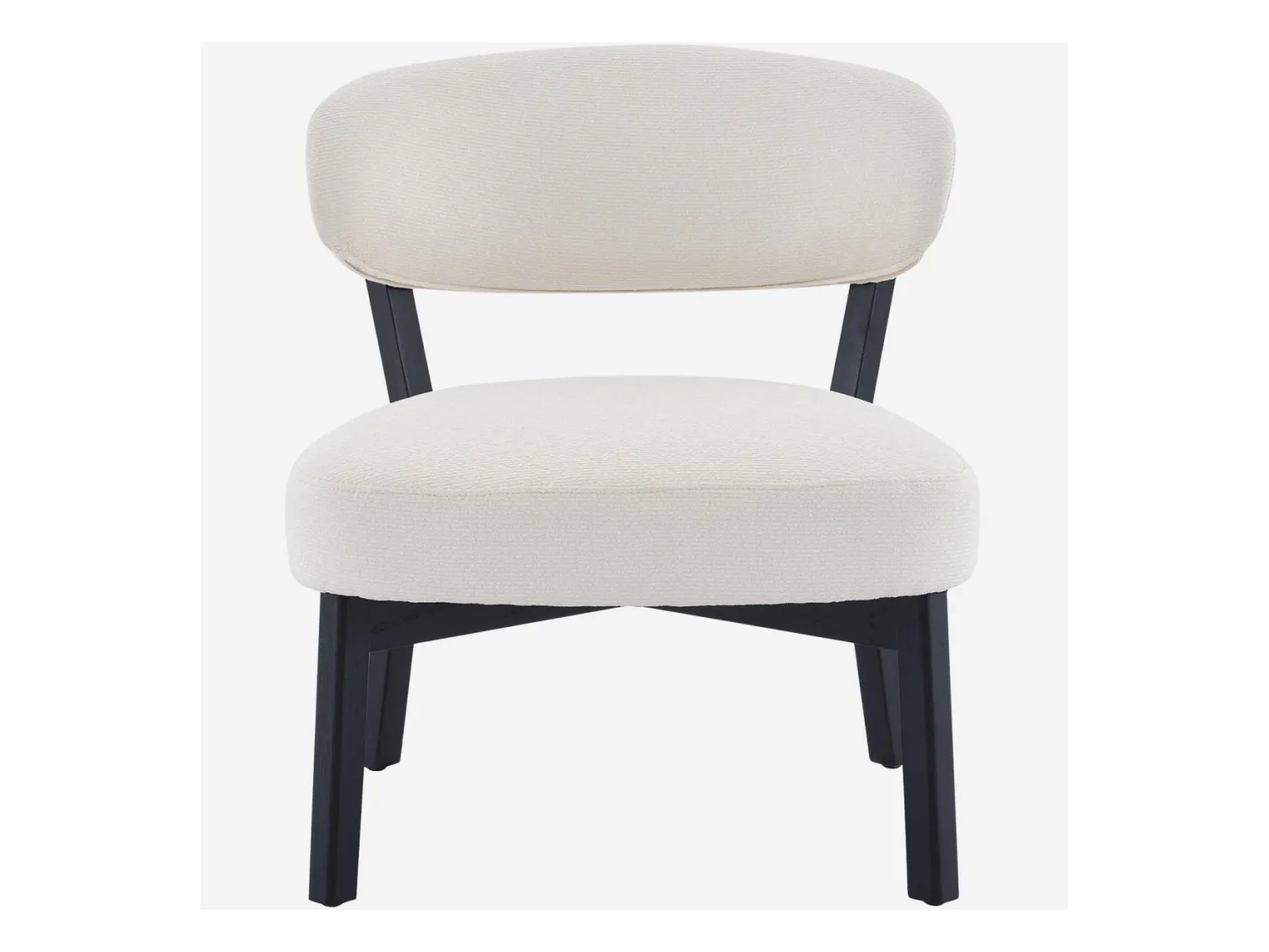 Habitat - Fauteuil en tissu texturé et chêne massif noir - Écru - Mestia