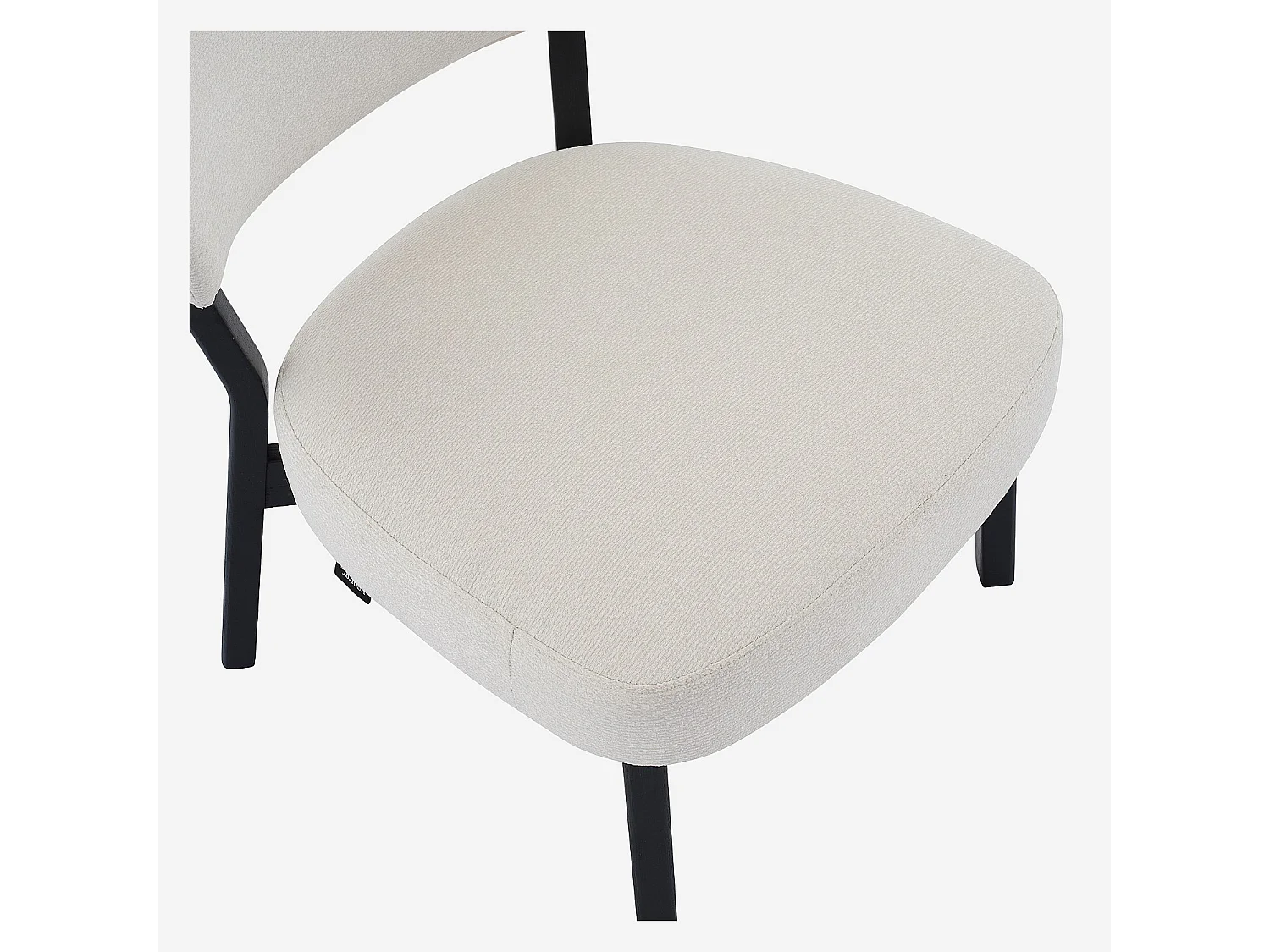 Habitat - Fauteuil en tissu texturé et chêne massif noir - Écru - Mestia