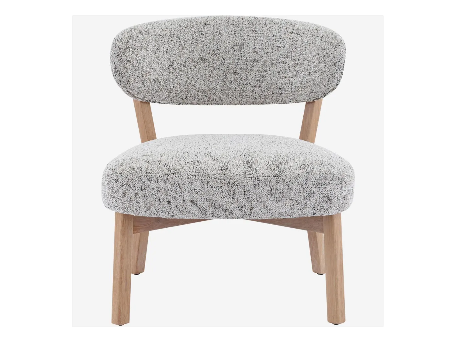 Habitat - Fauteuil en tissu texturé et chêne massif - Beige chiné - Mestia