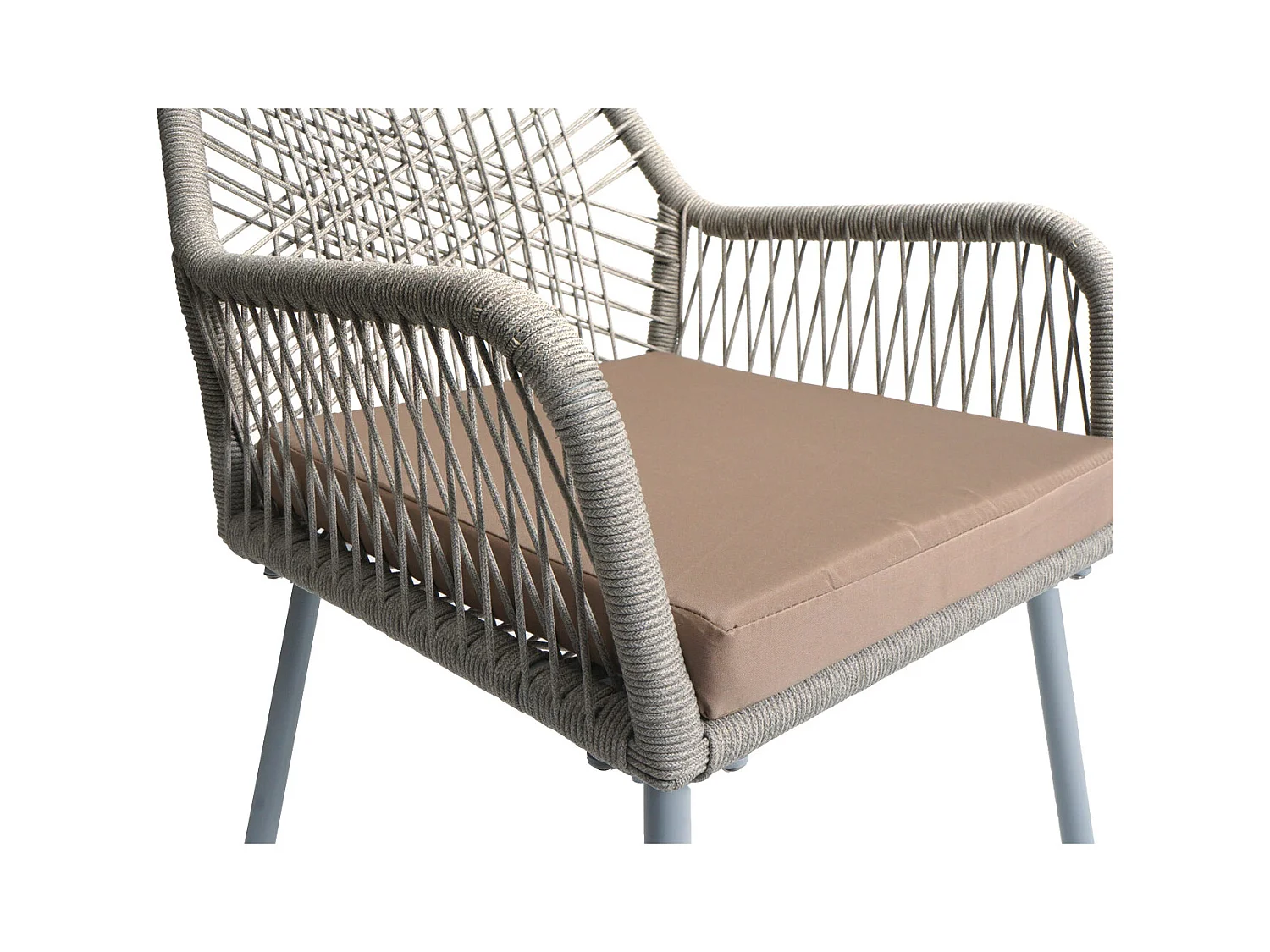 Cadeira de jardim MCW-O12 (conjunto de 2),  cinzento, cobertura taupe