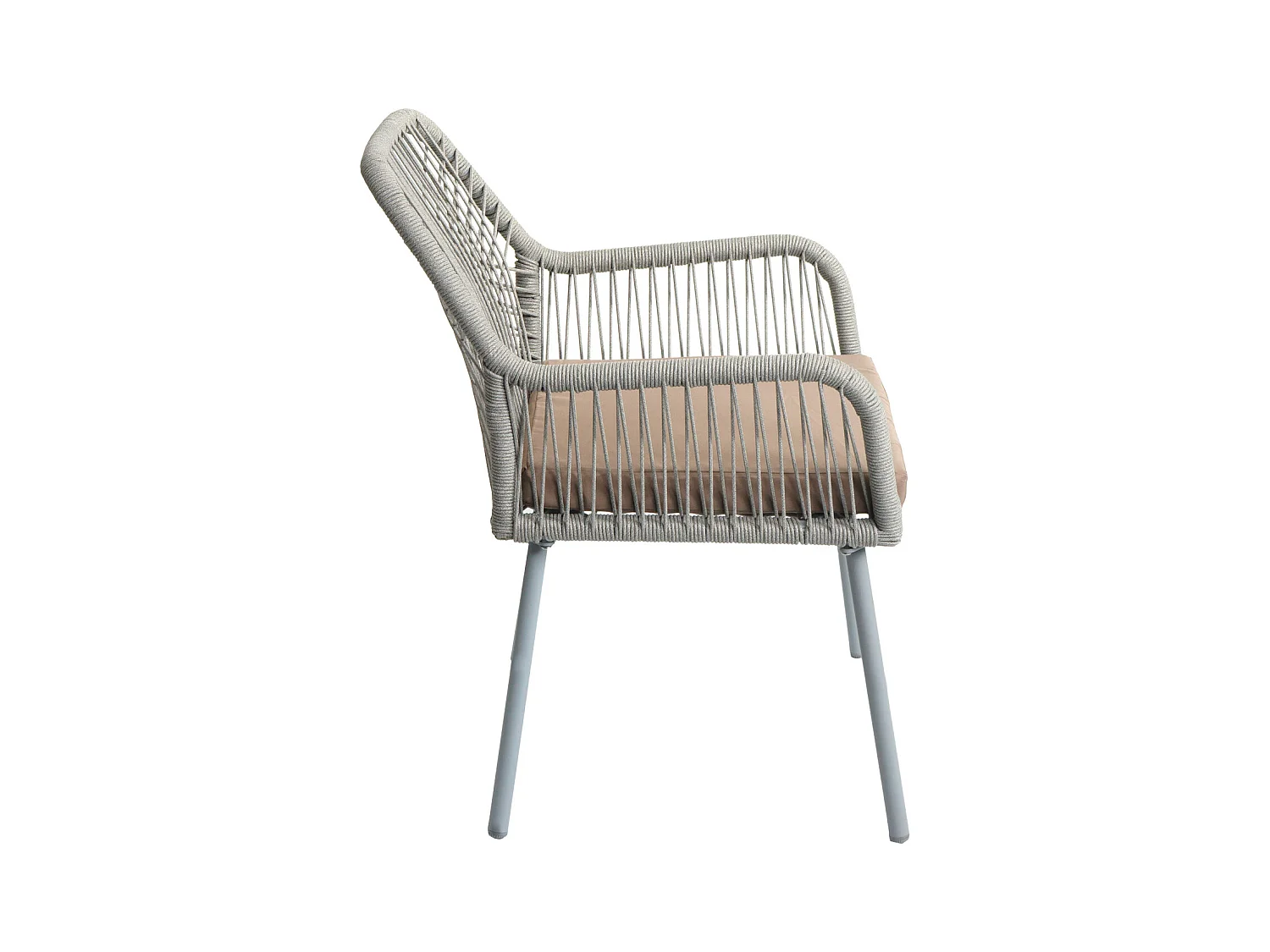 Silla de jardín MCW-O12 (juego de 2),  gris, funda topo