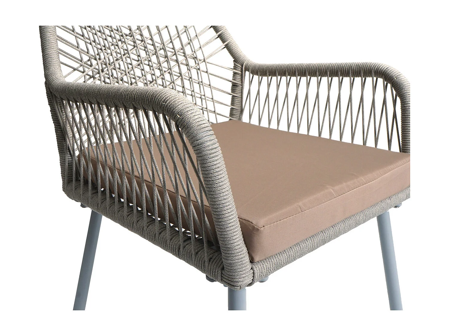 Cadeira de jardim MCW-O12 (conjunto de 2),  cinzento, cobertura taupe