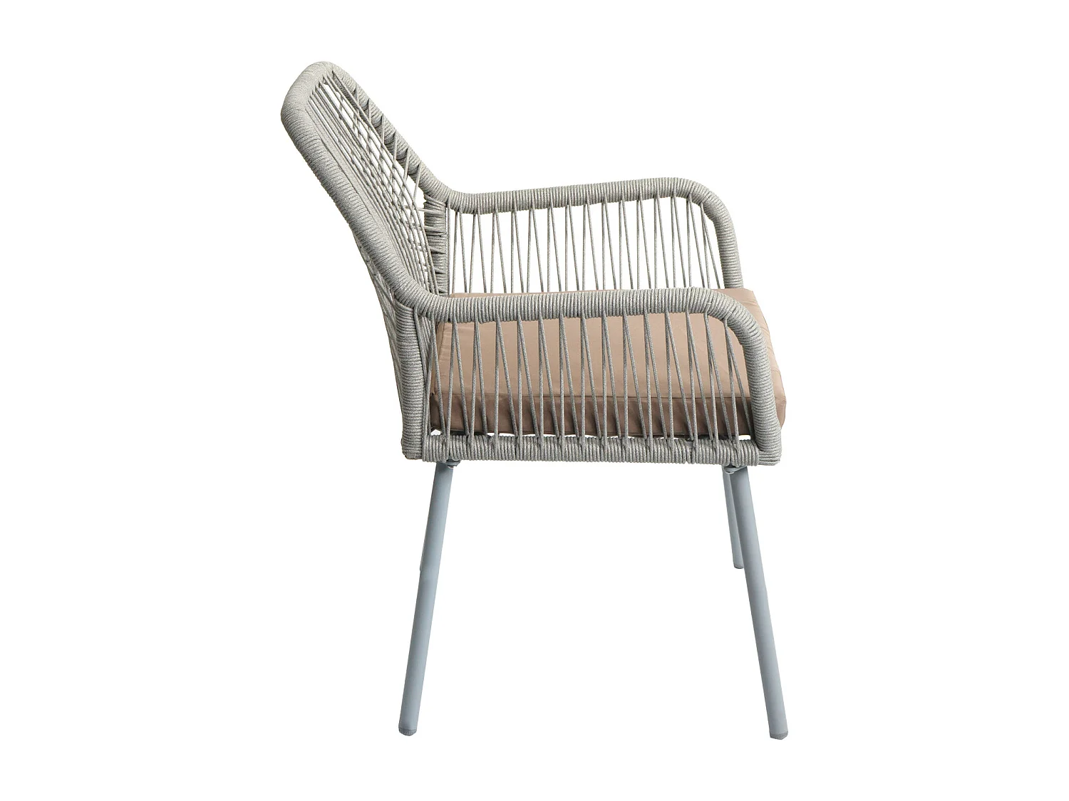 Cadeira de jardim MCW-O12 (conjunto de 2),  cinzento, cobertura taupe