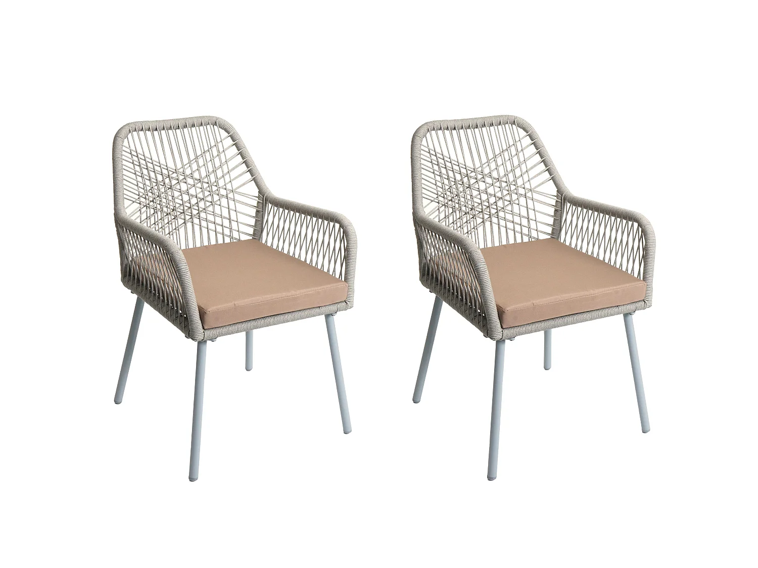 Tuinstoel MCW-O12 (set van 2),  grijs, hoes taupe