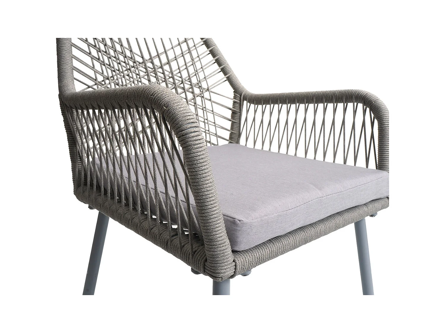 Silla de jardín MCW-O12 (juego de 2),  gris, funda gris