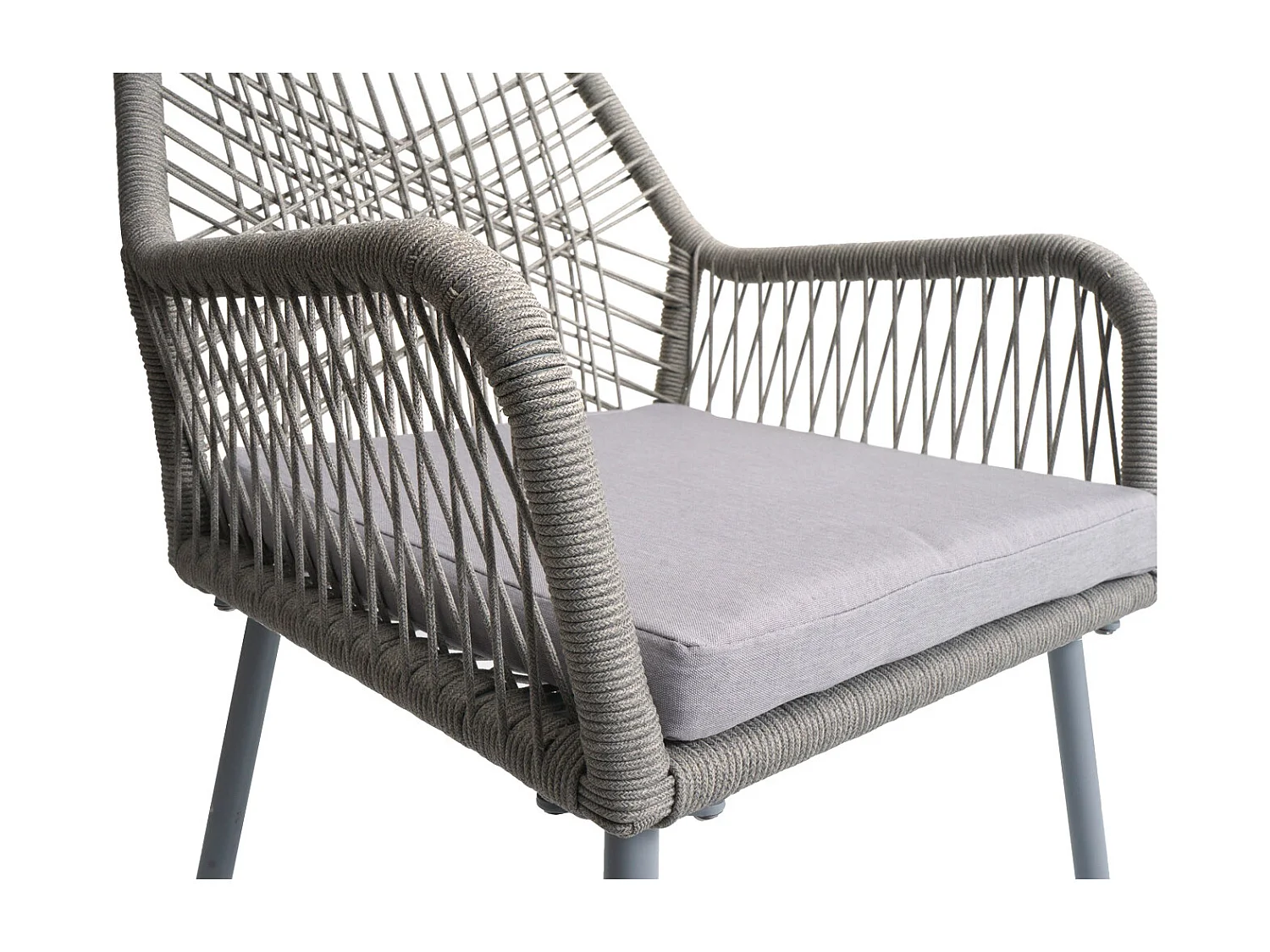 Chaise de jardin MCW-O12 (lot de 2),  gris, housse grise