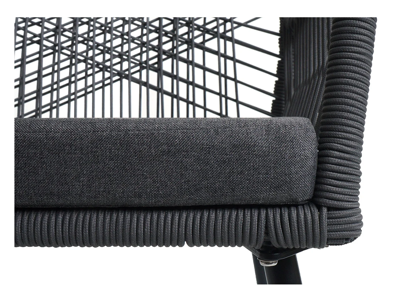 Chaise de jardin MCW-O12 (lot de 2),  anthracite, housse gris foncé