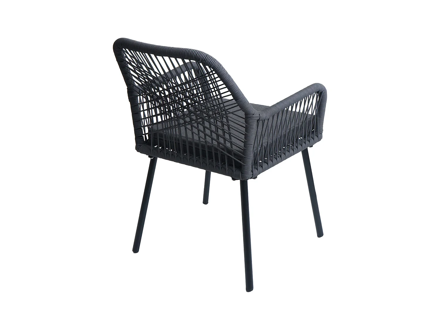 Chaise de jardin MCW-O12 (lot de 2),  anthracite, housse gris foncé