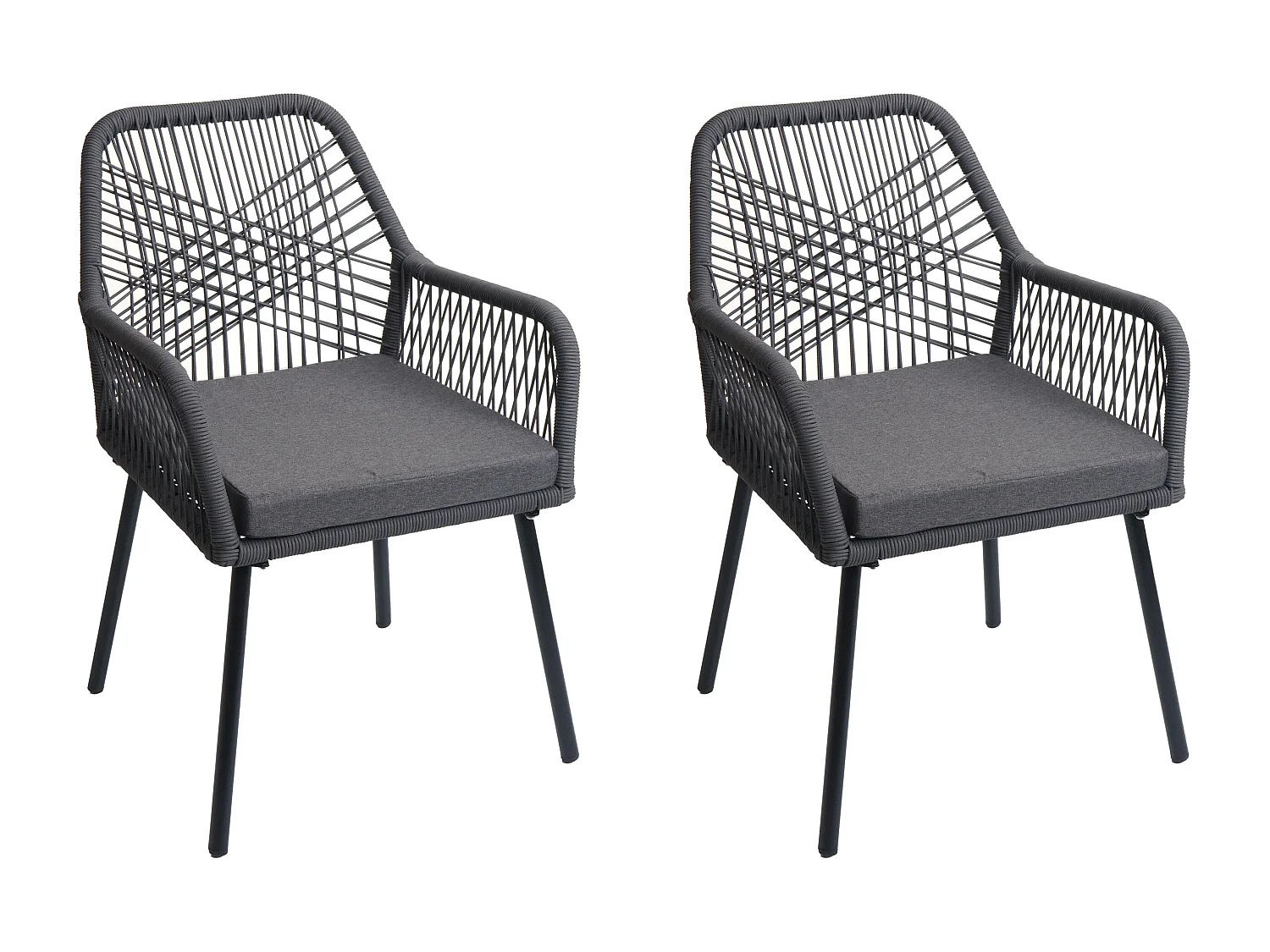 Krzesło ogrodowe MCW-O12 (zestaw 2 sztuk),  antracyt, pokrowiec ciemnoszary