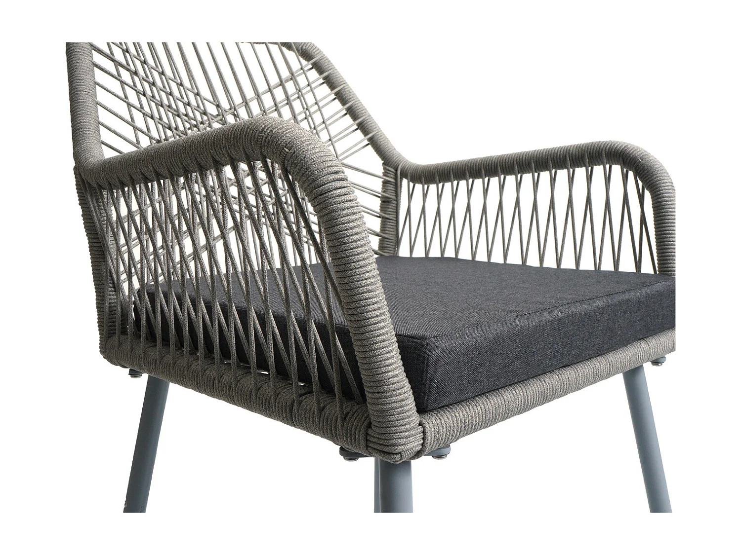 Chaise de jardin MCW-O12 (lot de 2),  gris, housse gris foncé