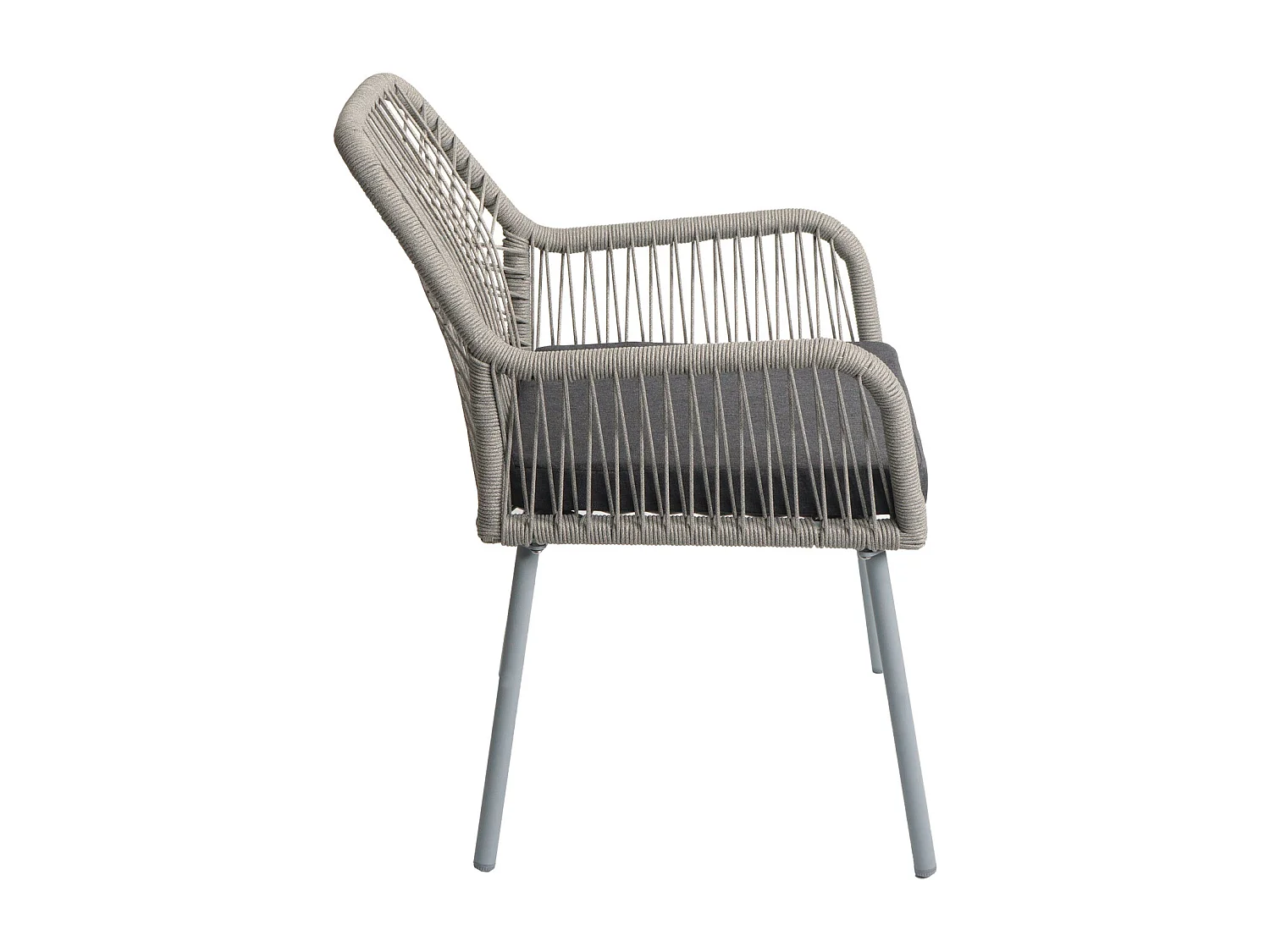 Chaise de jardin MCW-O12 (lot de 2),  gris, housse gris foncé