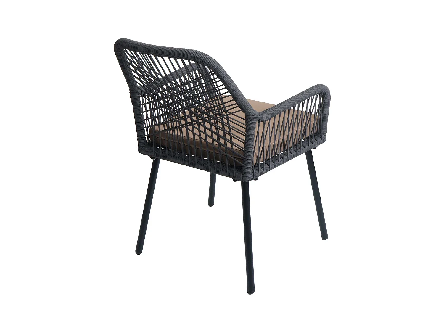 Chaise de jardin MCW-O12 (lot de 2),  anthracite, housse taupe