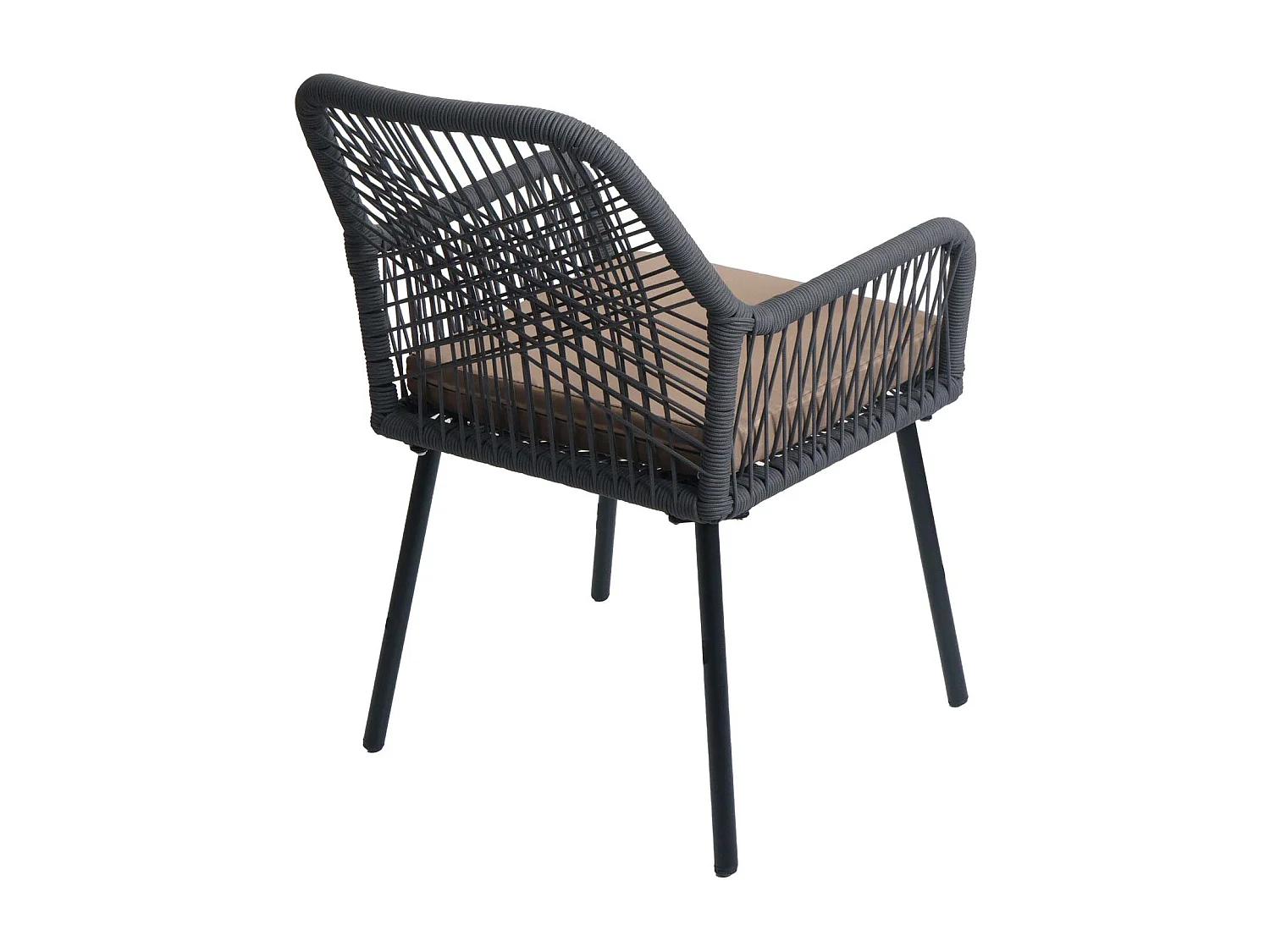 Krzesło ogrodowe MCW-O12 (zestaw 2 sztuk),  antracyt, pokrowiec taupe