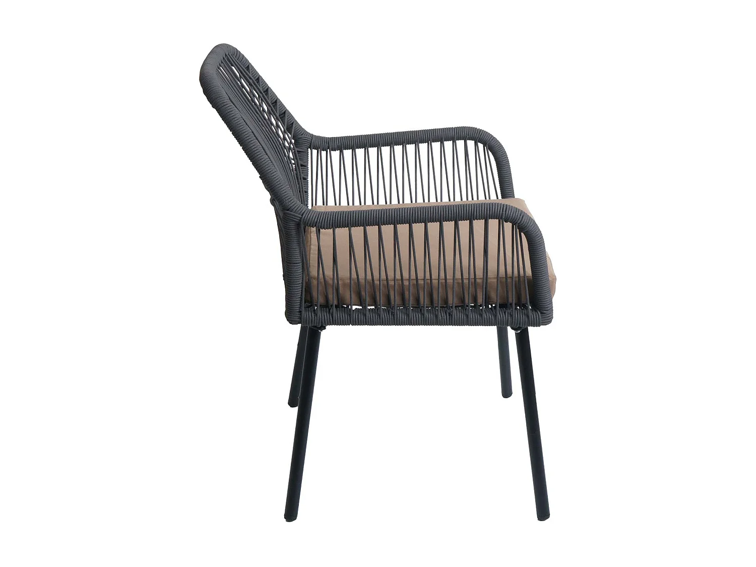 Tuinstoel MCW-O12 (set van 2),  antraciet, hoes taupe