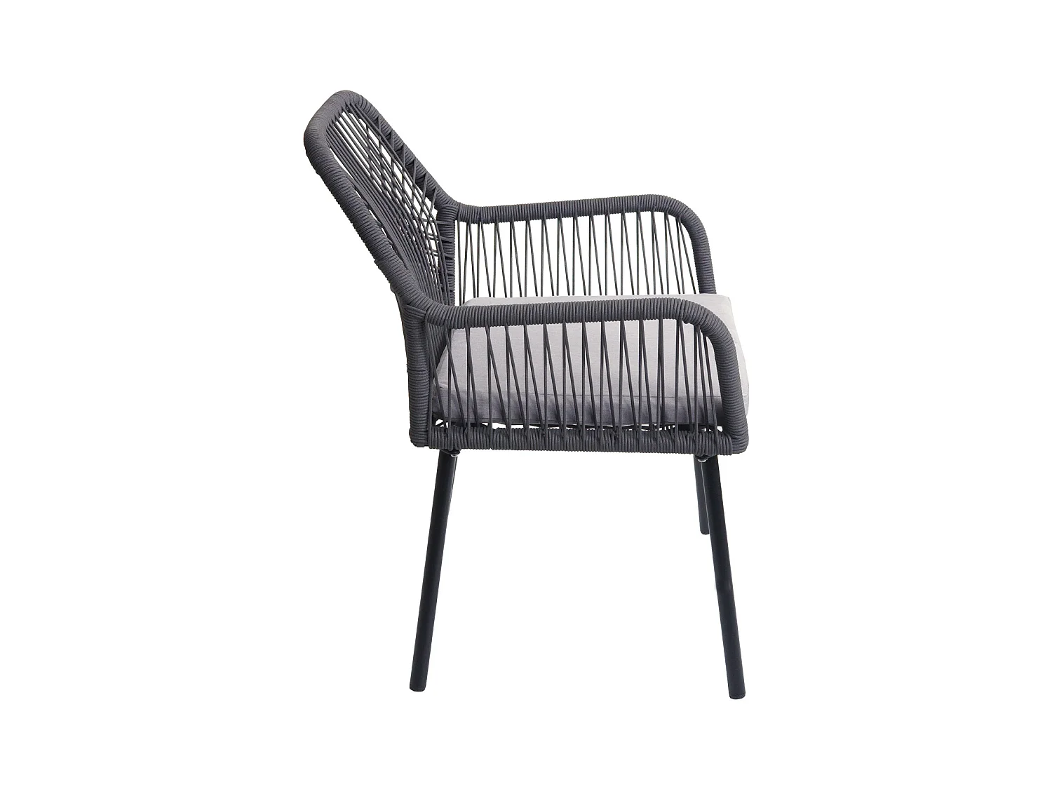 Chaise de jardin MCW-O12 (lot de 2),  anthracite, housse grise