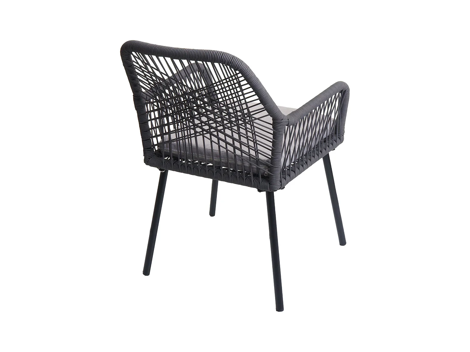 Chaise de jardin MCW-O12 (lot de 2),  anthracite, housse grise