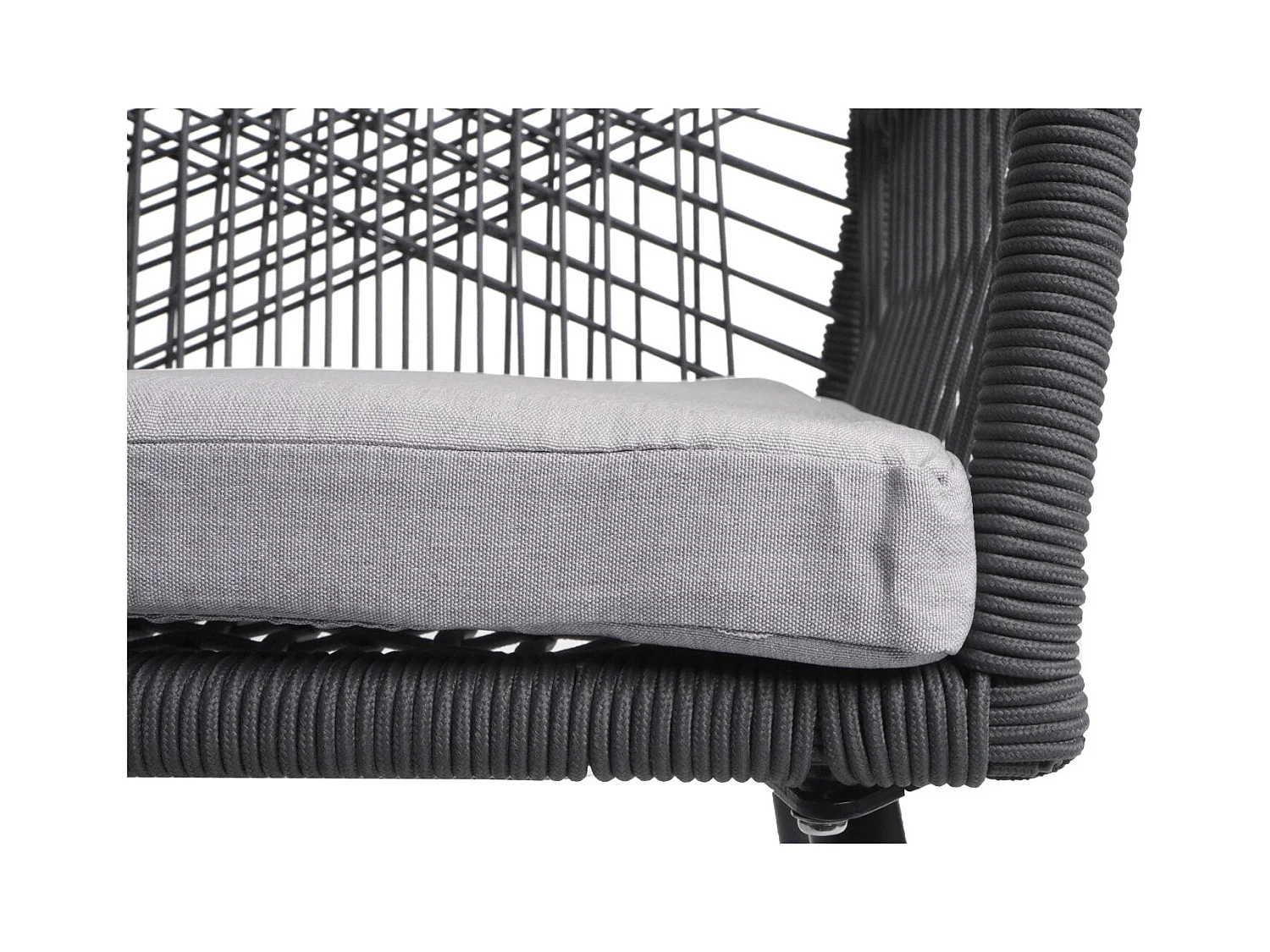 Silla de jardín MCW-O12 (juego de 2),  antracita, funda gris