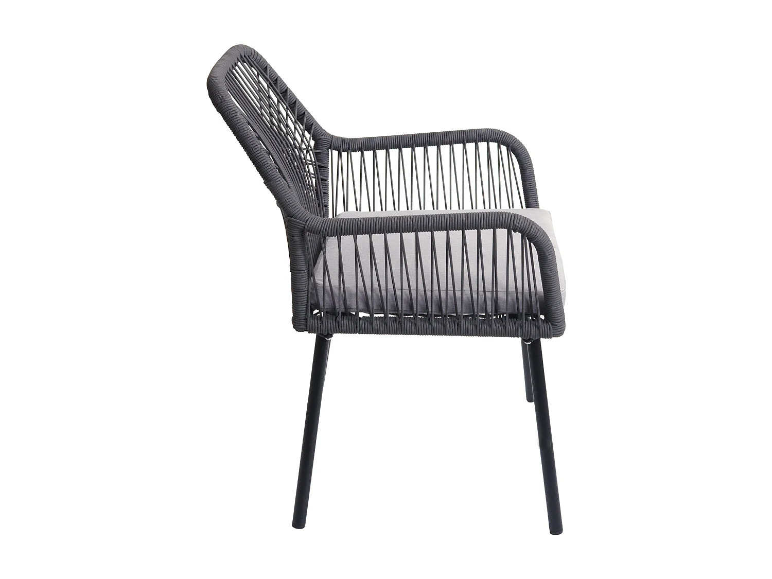 Silla de jardín MCW-O12 (juego de 2),  antracita, funda gris