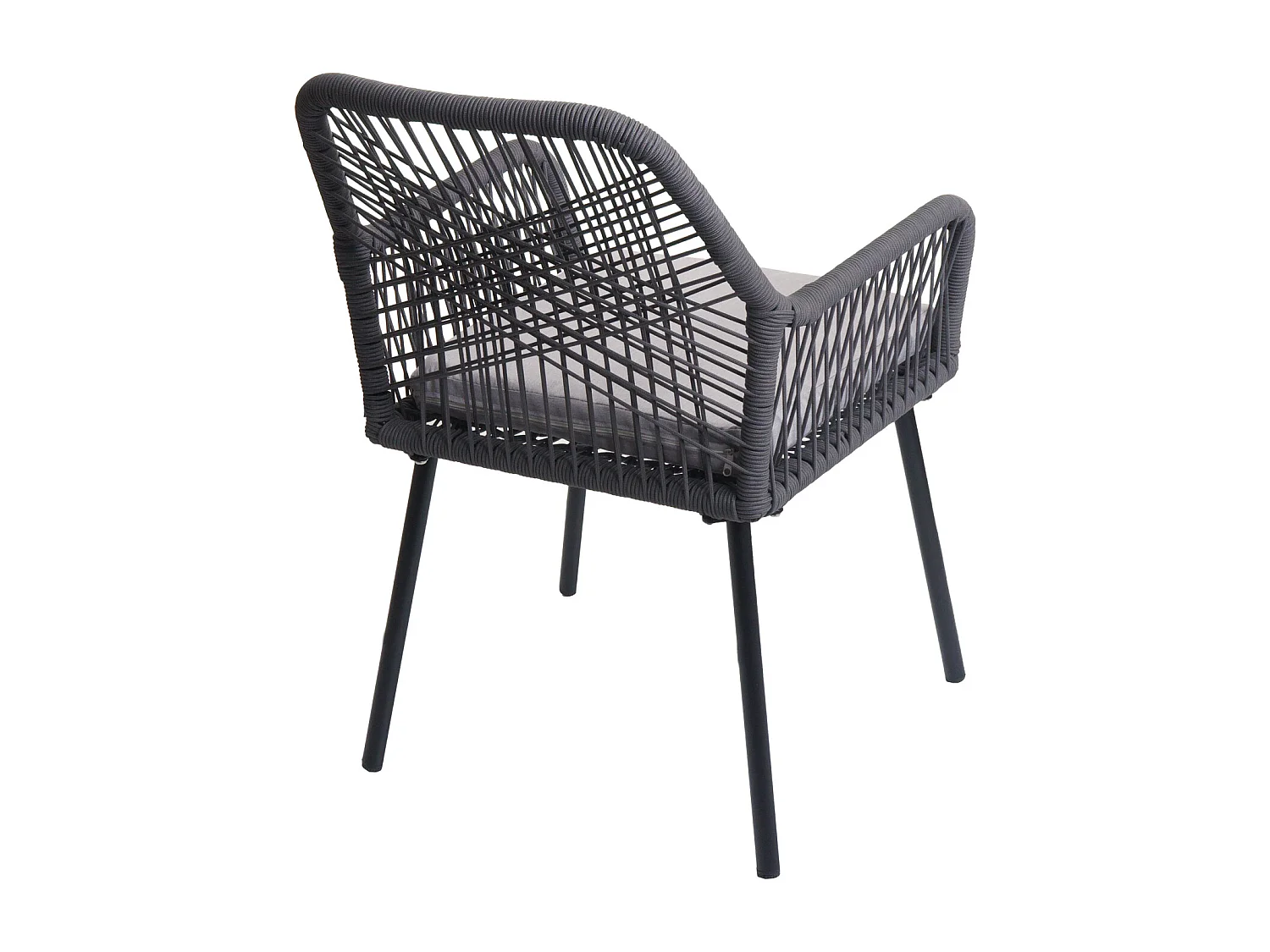 Silla de jardín MCW-O12 (juego de 2),  antracita, funda gris