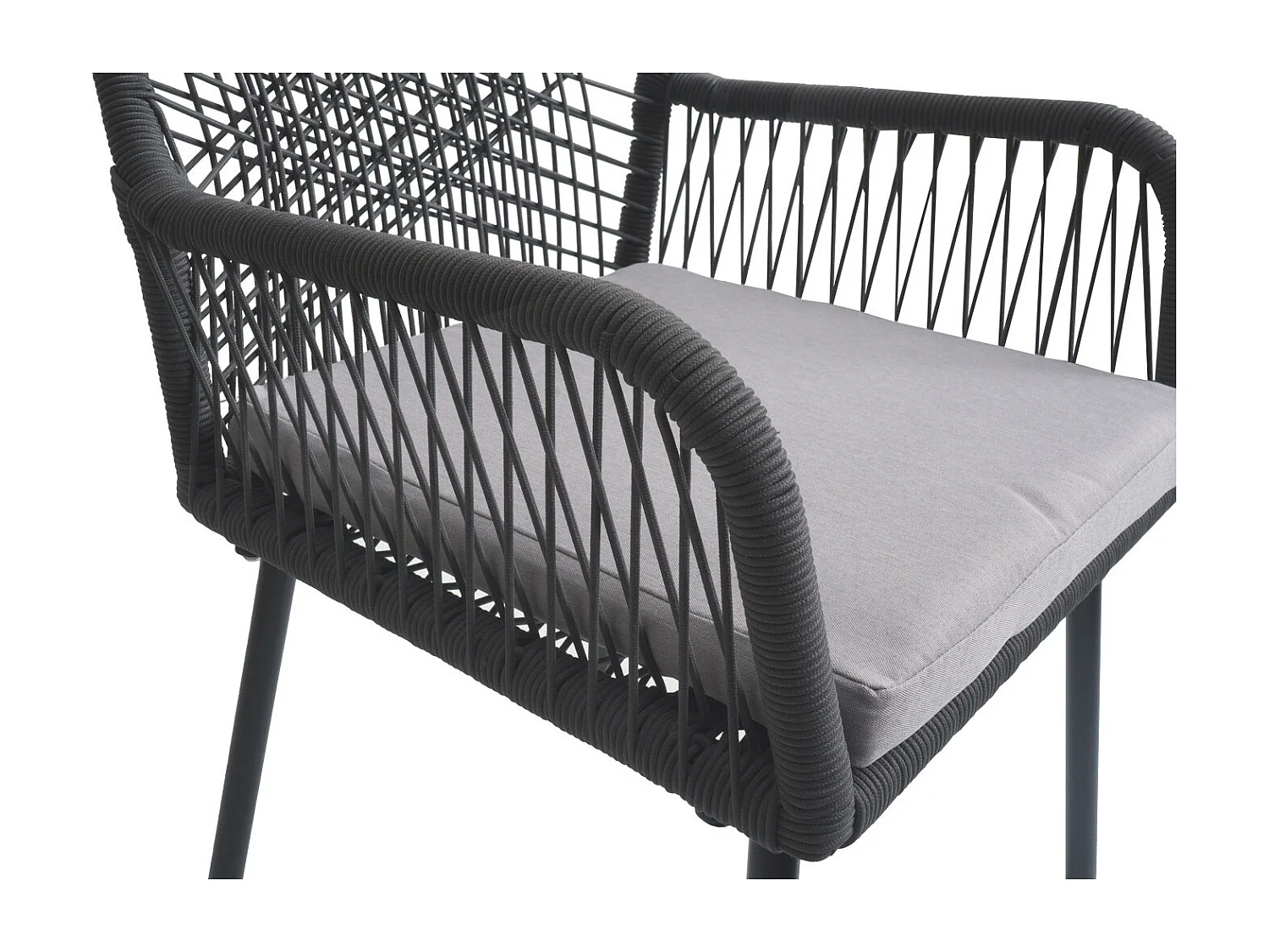 Cadeira de jardim MCW-O12 (conjunto de 2),  antracite, cobertura cinzenta