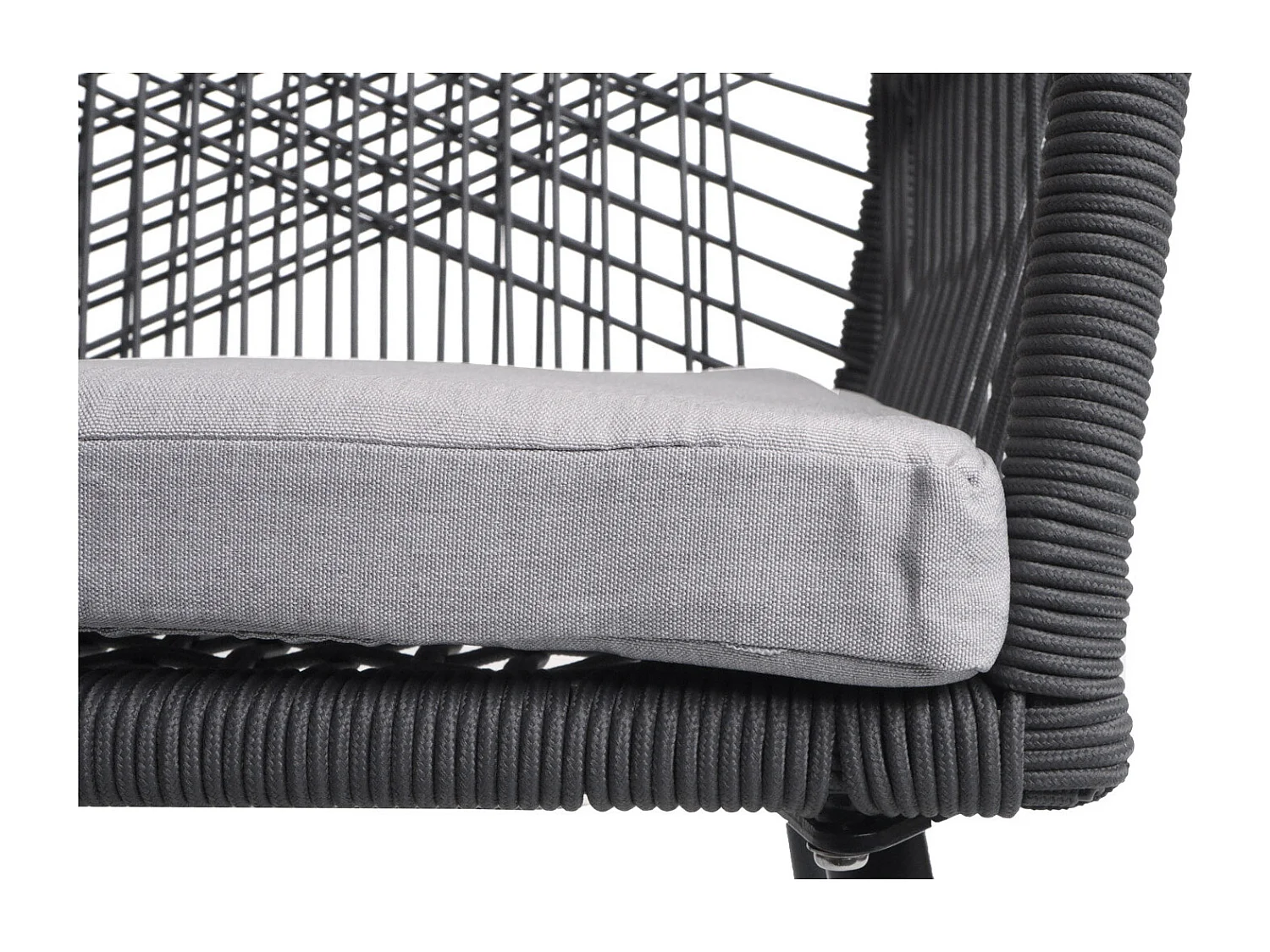 Cadeira de jardim MCW-O12 (conjunto de 2),  antracite, cobertura cinzenta