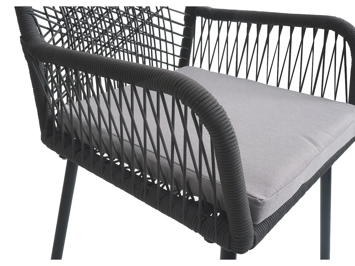 Tuinstoel MCW-O12 (set van 2),  antraciet, hoes grijs