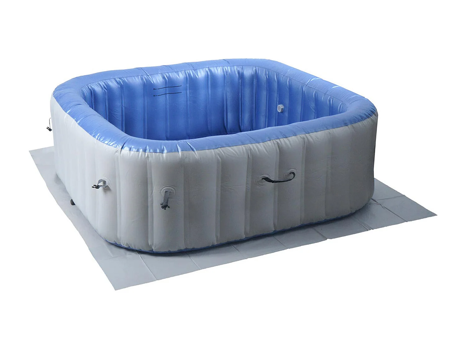 Whirlpool MCW-N97, Ersatz-Pool 6 Personen, In-/Outdoor aufblasbar PVC laminiert, eckig 198cm, grau-blau