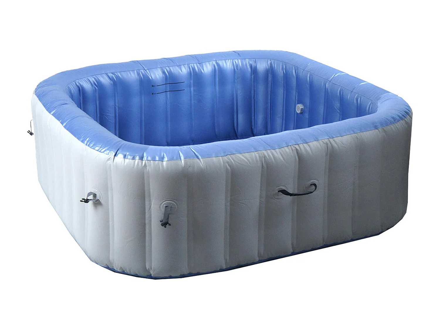 Whirlpool MCW-N97, Ersatz-Pool 6 Personen, In-/Outdoor aufblasbar PVC laminiert, eckig 198cm, grau-blau