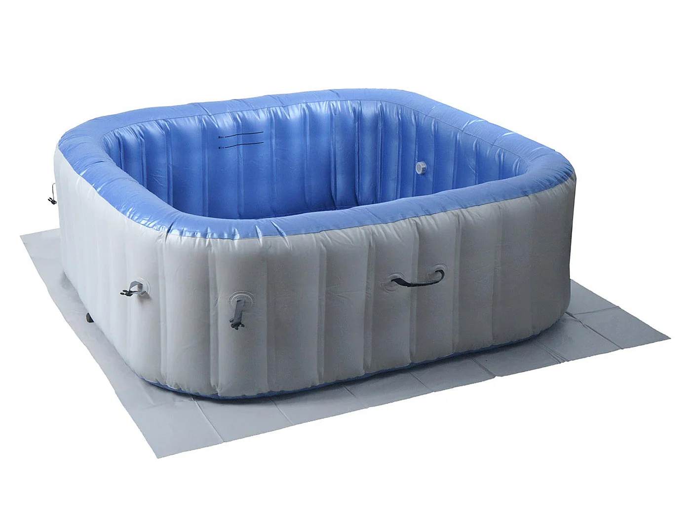 Whirlpool MCW-N97, Ersatz-Pool 6 Personen, In-/Outdoor aufblasbar PVC laminiert, eckig 198cm, grau-blau