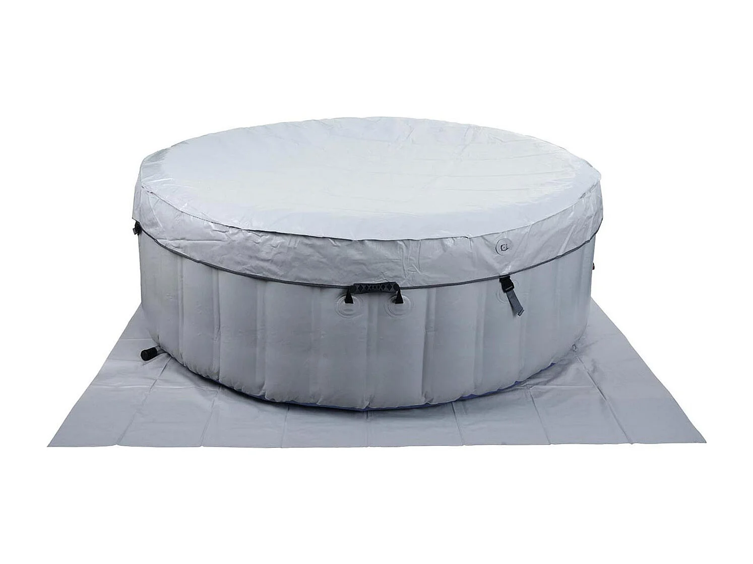 Whirlpool MCW-N97, Ersatz-Pool 5 Personen, In-/Outdoor aufblasbar PVC laminiert, rund Ø198cm, grau-blau