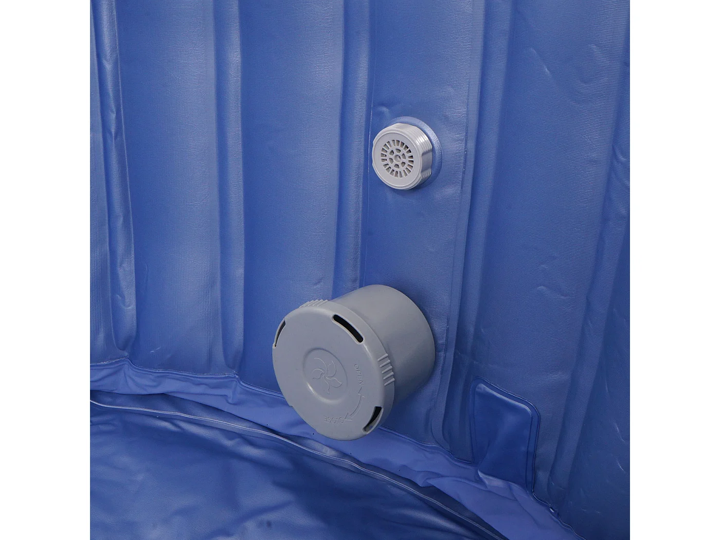 Whirlpool MCW-N97, Ersatz-Pool 5 Personen, In-/Outdoor aufblasbar PVC laminiert, rund Ø198cm, grau-blau