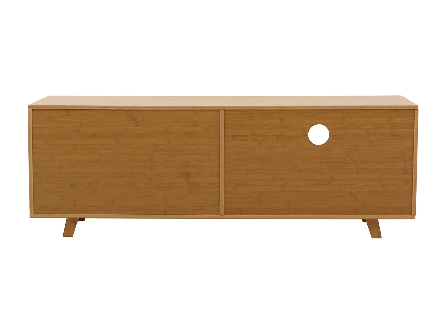 Porta TV in bambù MCW-N80, cassettiera tavolino TV, vani portaoggetti certificati MVG 50x140x40cm