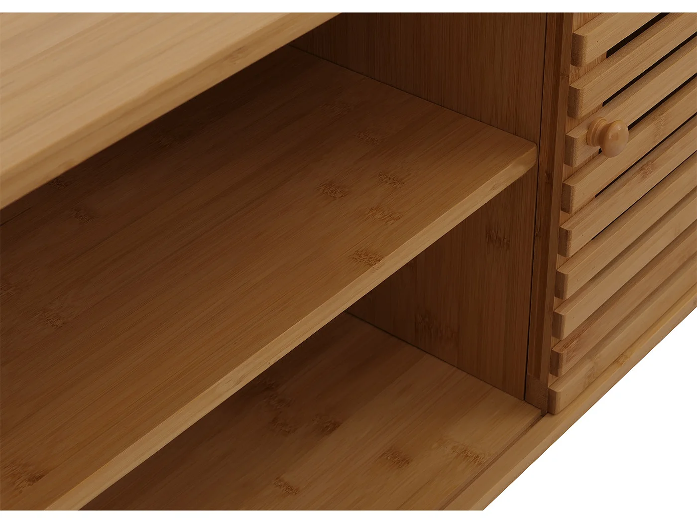 Bambus TV-Rack MCW-N80, Fernsehtisch Lowboard Kommode, Staufächer FSC®-zertifiziert 50x140x40cm