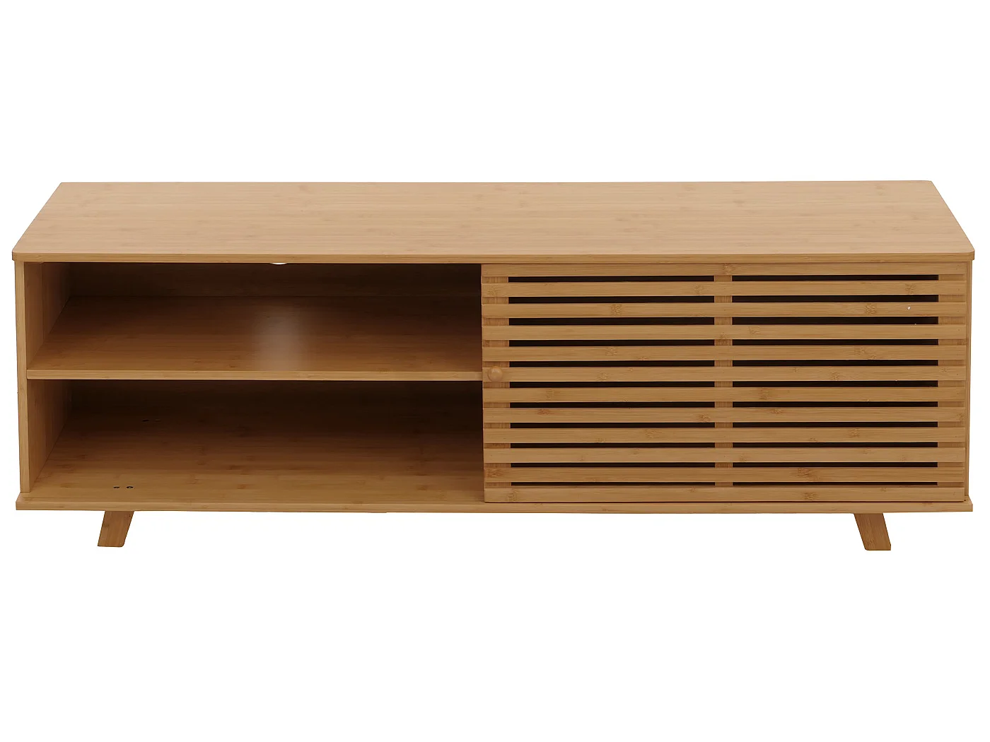 Bambus TV-Rack MCW-N80, Fernsehtisch Lowboard Kommode, Staufächer FSC®-zertifiziert 50x140x40cm