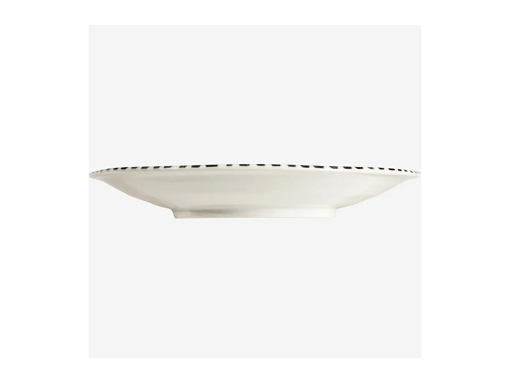 Habitat - Assiette plate en porcelaine - 26 cm - Lignes bleues - Pinako