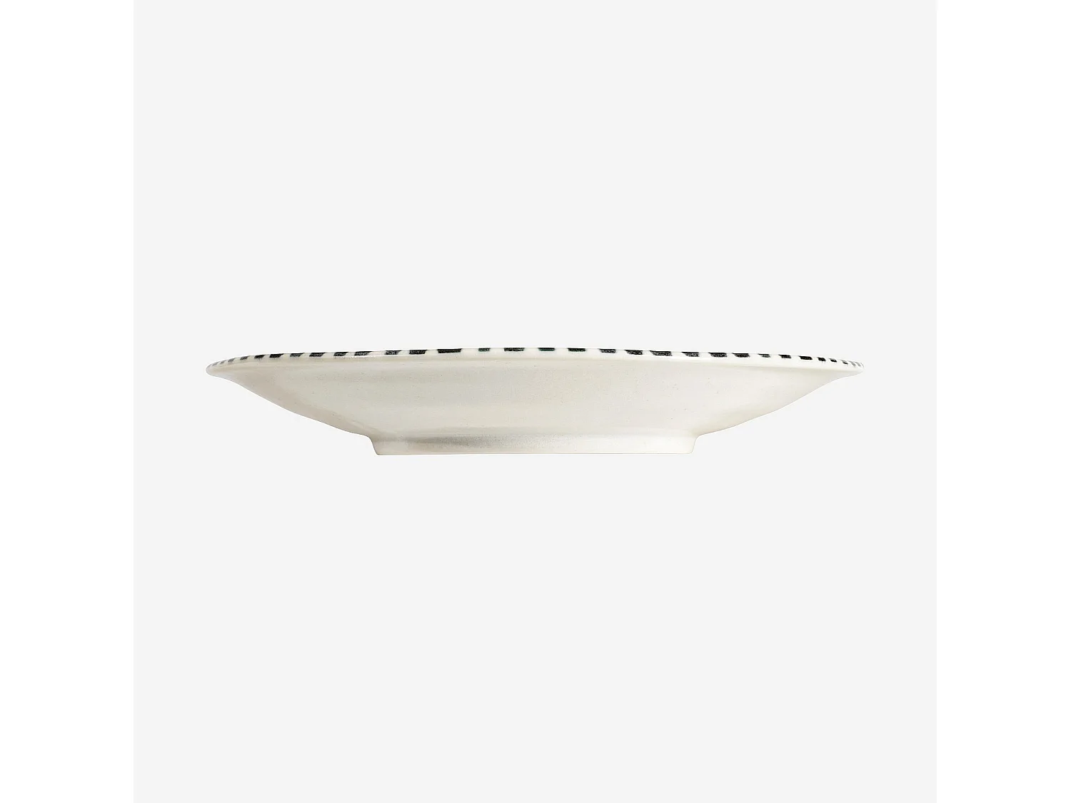 Habitat - Assiette plate en porcelaine - 26 cm - Lignes bleues - Pinako