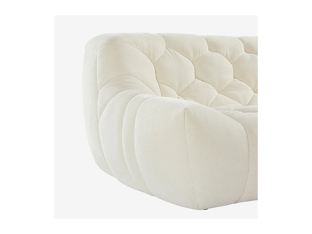 Habitat - Ensemble de canapés 3 et 2 places matelassés en tissu - Écru - Melfi