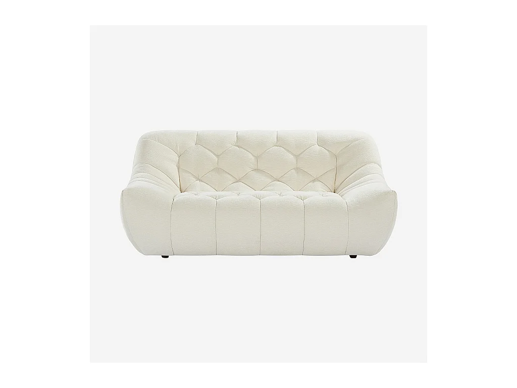 Habitat - Ensemble de canapés 3 et 2 places matelassés en tissu - Écru - Melfi