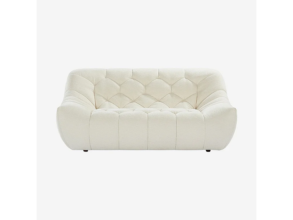 Habitat - Ensemble de canapés 3 et 2 places matelassés en tissu - Écru - Melfi
