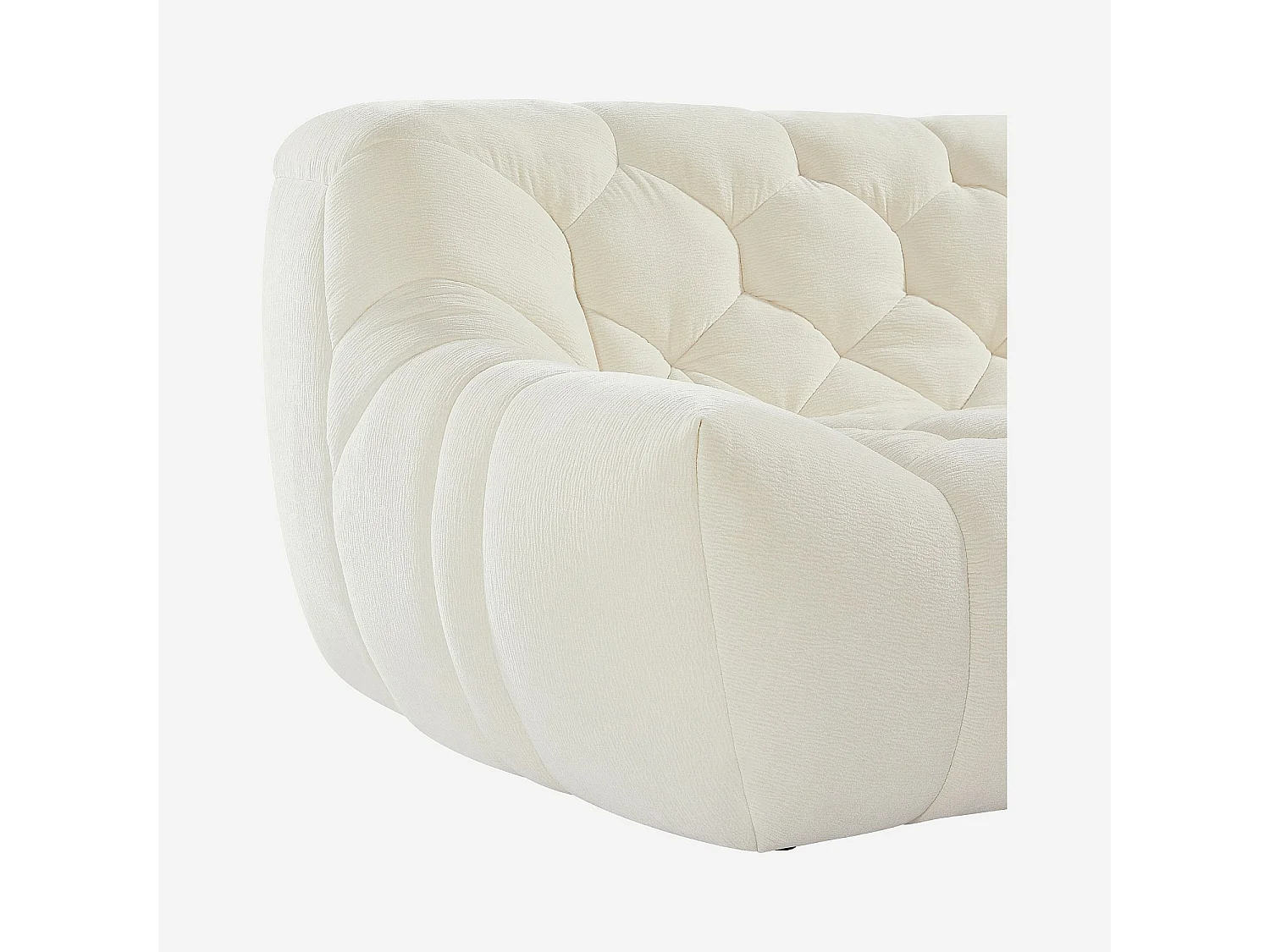 Ensemble de canapés 3 et 2 places matelassés en tissu - Écru