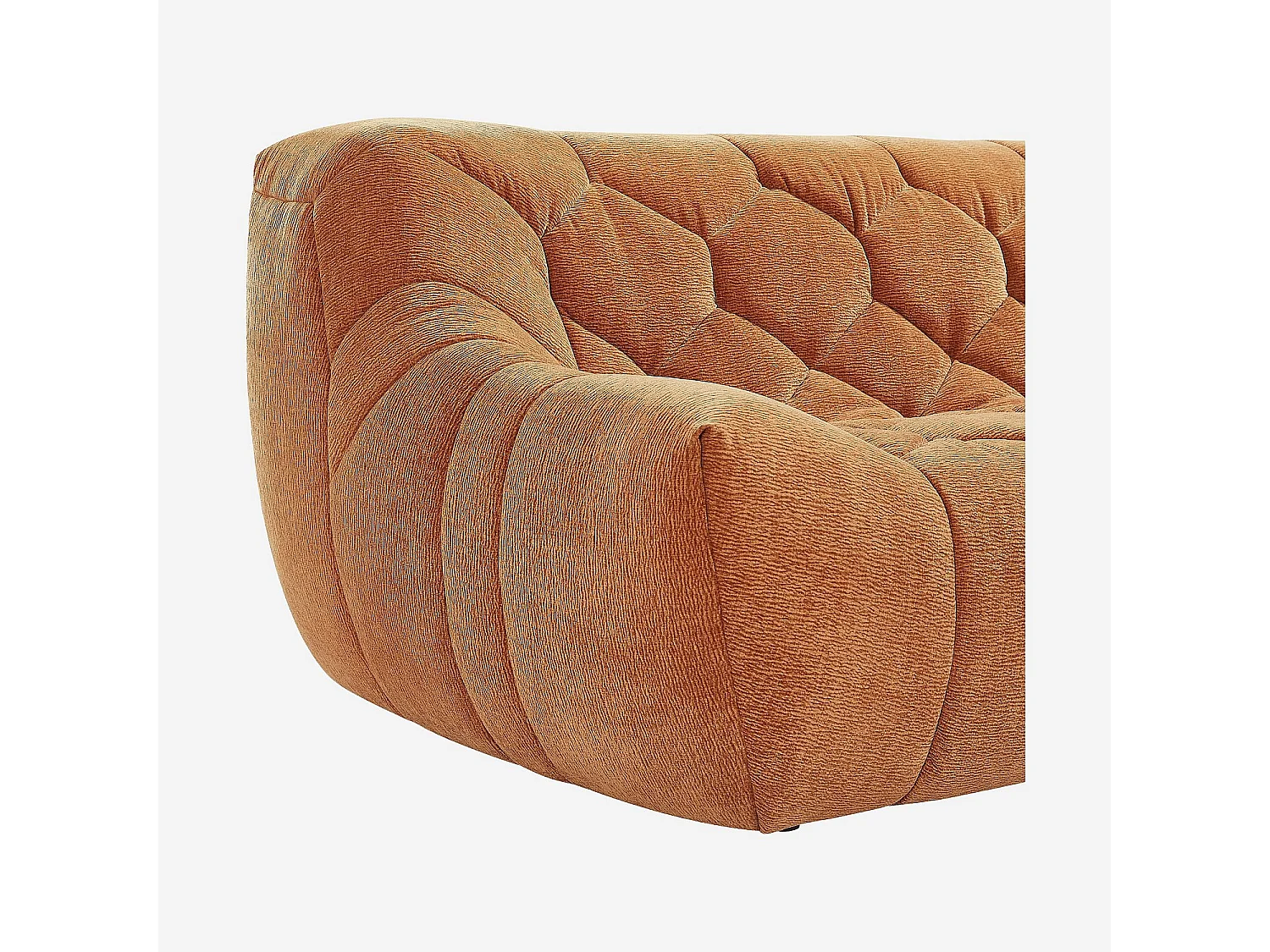 Habitat - Ensemble de canapés 3 et 2 places matelassés en tissu - Terracotta - Melfi