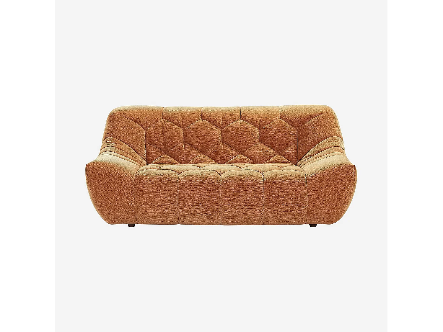 Habitat - Ensemble de canapés 3 et 2 places matelassés en tissu - Terracotta - Melfi