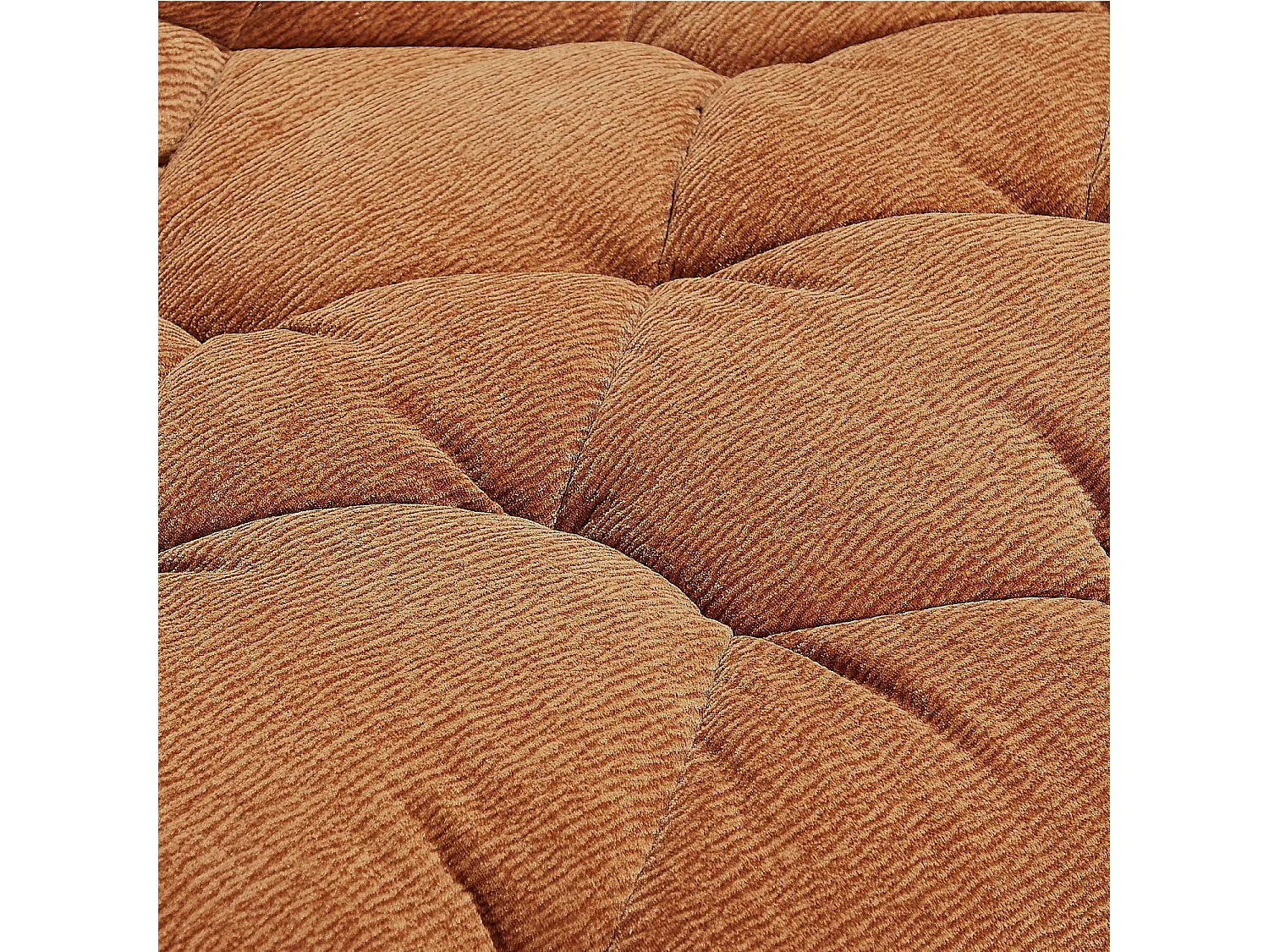 Ensemble de canapés 3 et 2 places matelassés en tissu - Terracotta