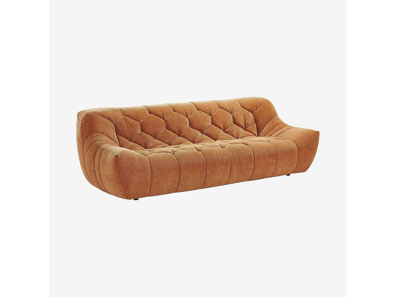 Ensemble de canapés 3 et 2 places matelassés en tissu - Terracotta