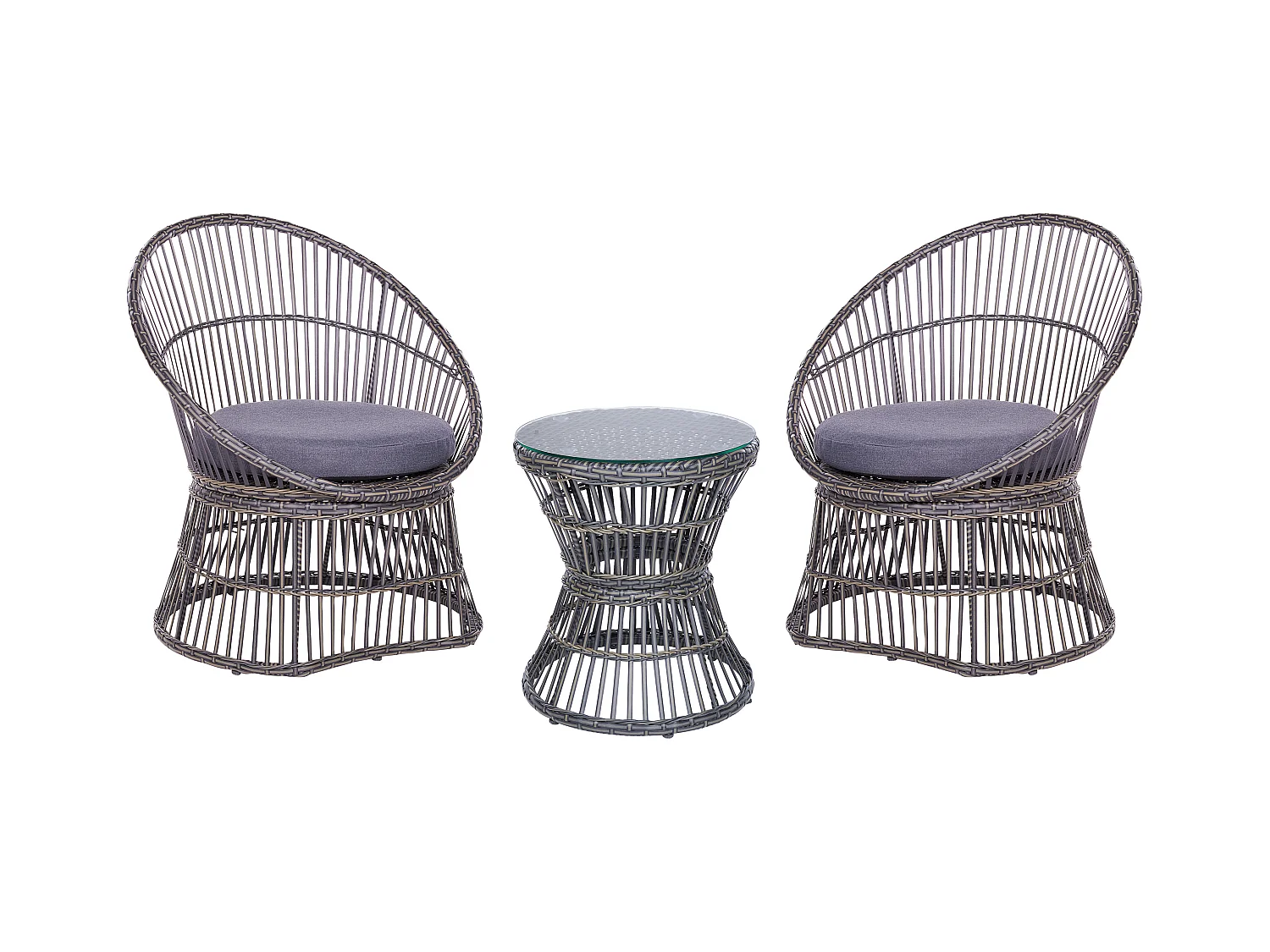 Ensemble pour bistro avec coussins MESYNA Taupe