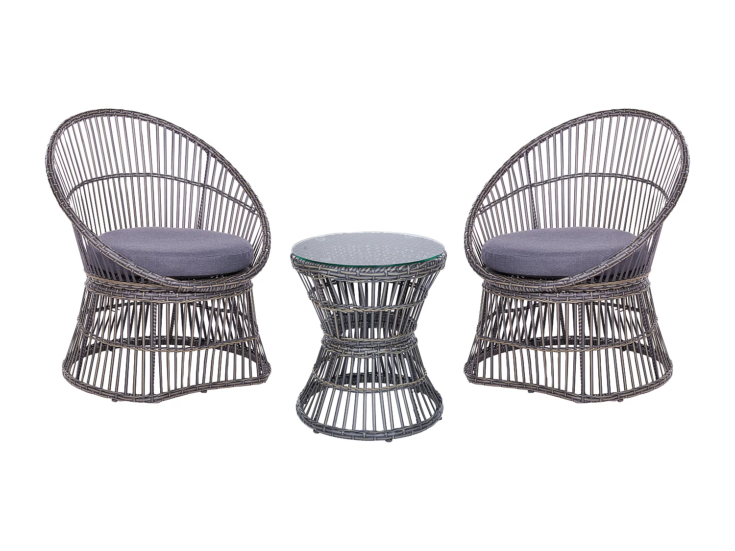 Ensemble pour bistro avec coussins MESYNA Taupe